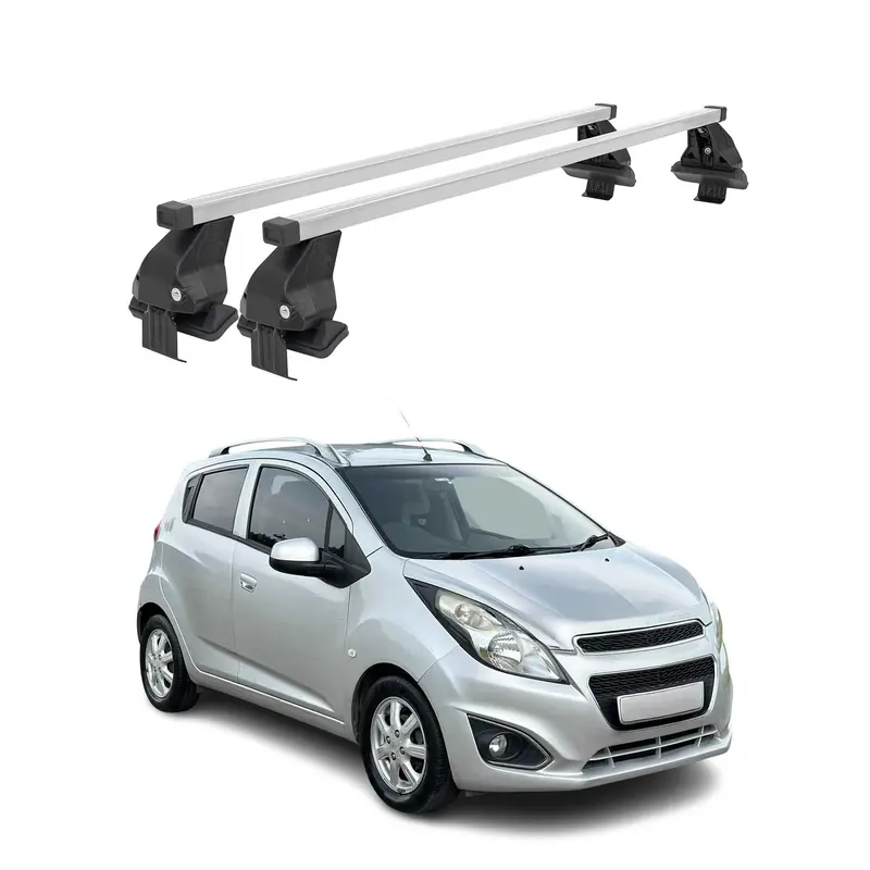 Barres de toit transversales pour Chevrolet Spark M400 2016-2024 Acier Gris