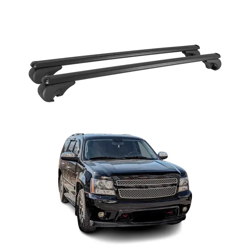 Barres de toit Transversales pour Chevrolet Tahoe 2000-2006 Aluminium Noir