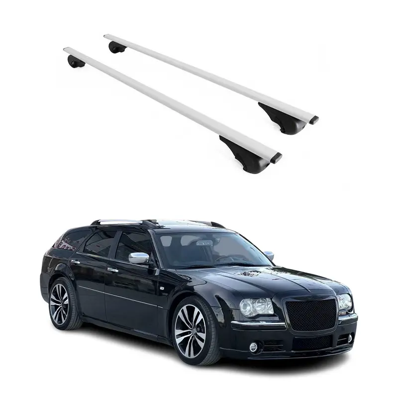 Barres de toit Transversales pour Chrysler 300C 2004-2010 Acier Argent