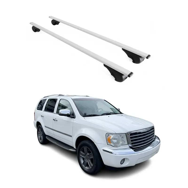 Barres de toit Transversales pour Chrysler Aspen 2006-2009 Acier Argent