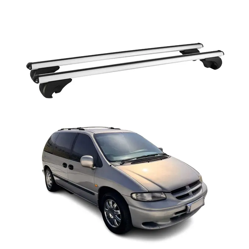 Barres de toit Transversales pour Chrysler Grand Voyager 1995-2001 Alu Argent