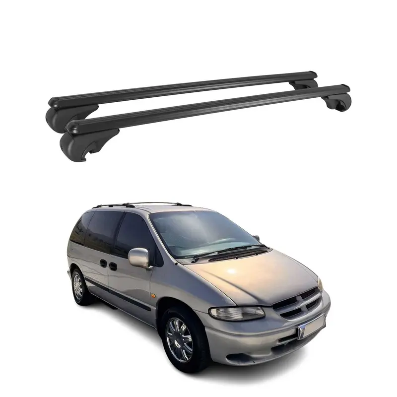 Barres de toit Transversales pour Chrysler Grand Voyager 1995-2001 Alu Noir