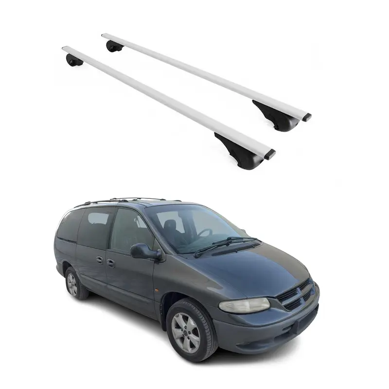 Barres de toit Transversales pour Chrysler Grand Voyager 1995-2010 Acier Argent