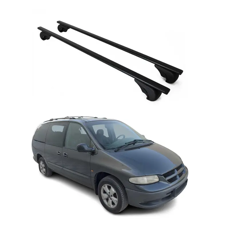 Barres de toit Transversales pour Chrysler Grand Voyager 1995-2010 Acier Noir