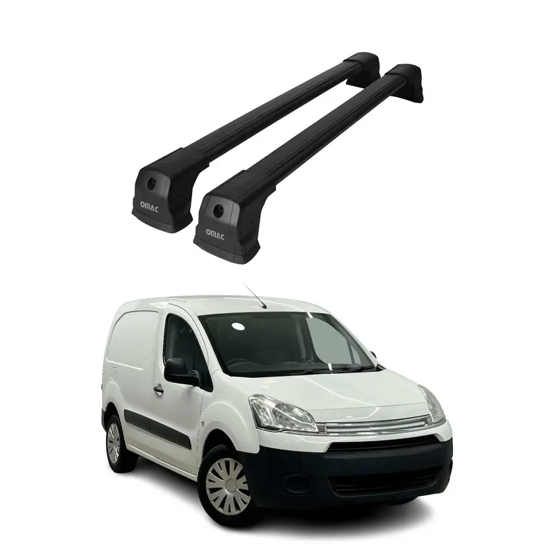 Barres de Toit Transversales pour Citroen Berlingo 2008-2018 Alu Noir 2x