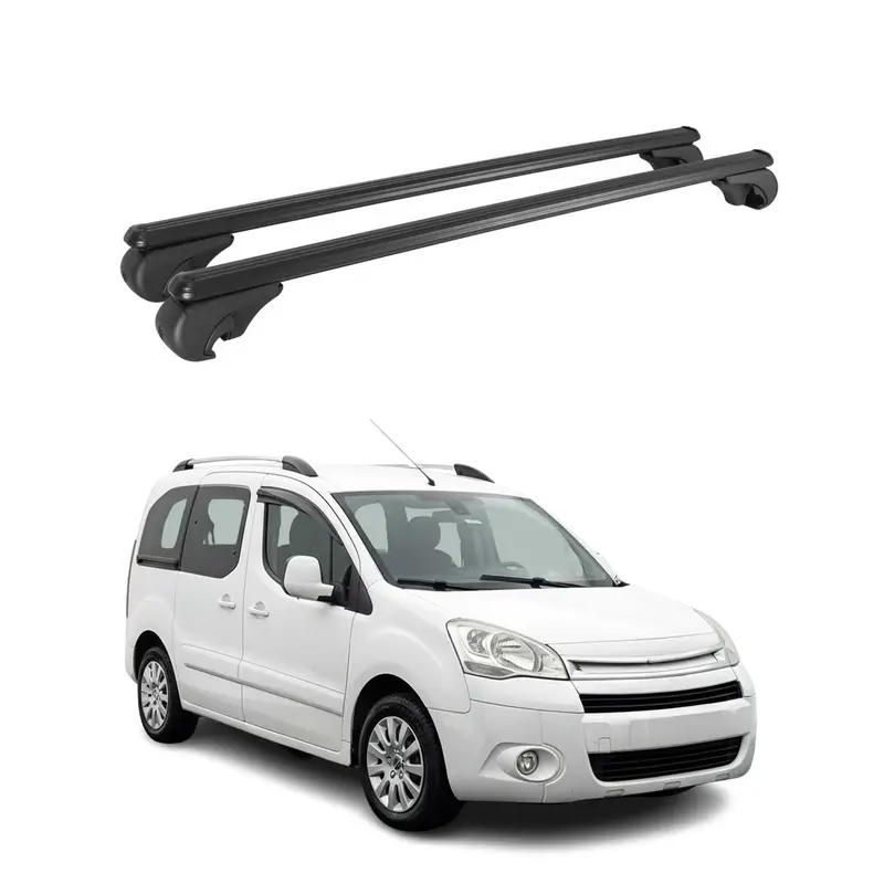 Barres de toit Transversales pour Citroen Berlingo 2008-2018 TÜV Alu Noir 2Pcs