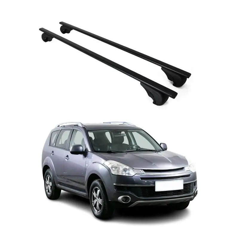 Barres de toit Transversales pour Citroen C-Crosser 2007-2012 Acier Noir