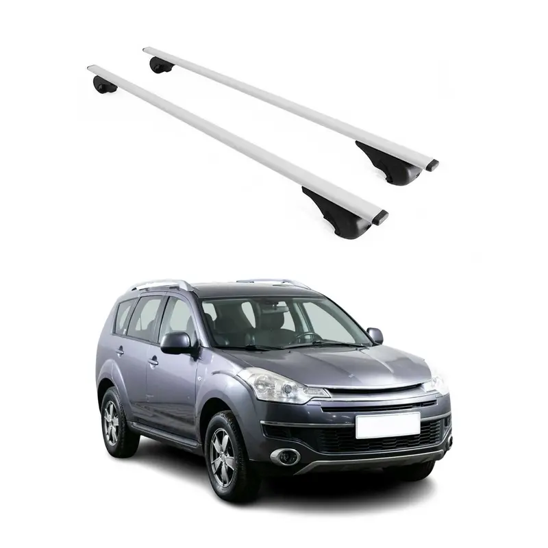 Barres de toit Transversales pour Citroen C-Crosser 2007-2013 Acier Argent