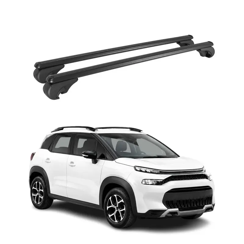 Barres de toit Transversales pour Citroen C3 Aircross I 2017-2024 Alu Noir 2x