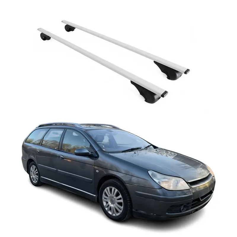 Barres de toit Transversales pour Citroen C5 2001-2008 Break Acier Argent
