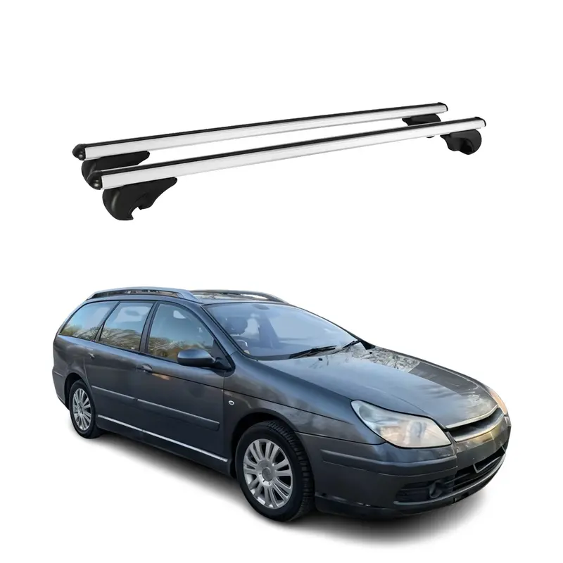 Barres de toit Transversales pour Citroen C5 2001-2008 Break Aluminium Argent