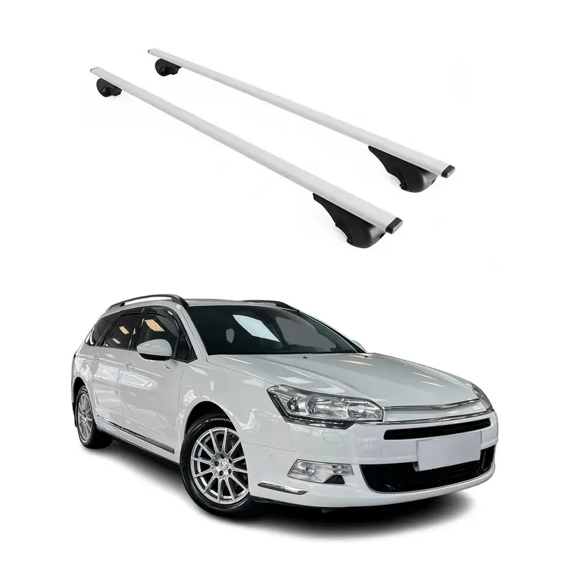Barres de toit Transversales pour Citroen C5 2008-2017 Break Acier Argent