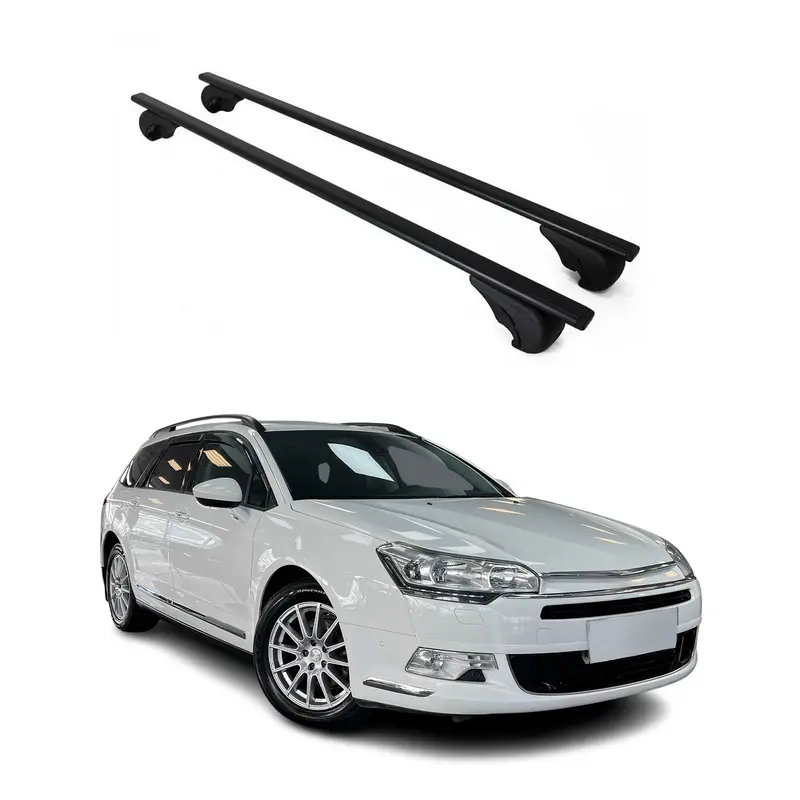 Barres de toit Transversales pour Citroen C5 2008-2017 Break Acier Noir
