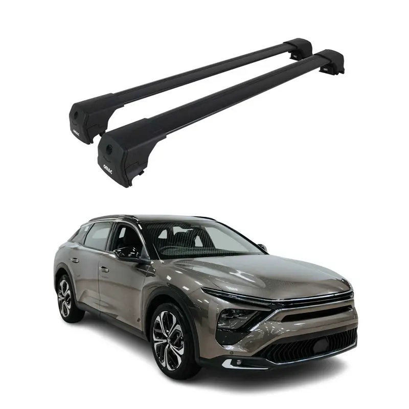 Barres de toit transversales pour Citroen C5 X 2022-2026 Aluminium Noir 2 Pcs