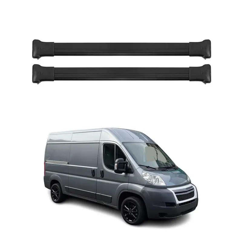 Barres de toit transversales pour Citroen Jumper 2007-2024 Aluminium Noir 2Pcs