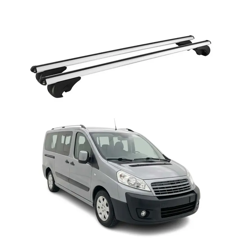 Barres de toit Transversales pour Citroen Jumpy 2007-2016 TÜV Aluminium Gris 2x