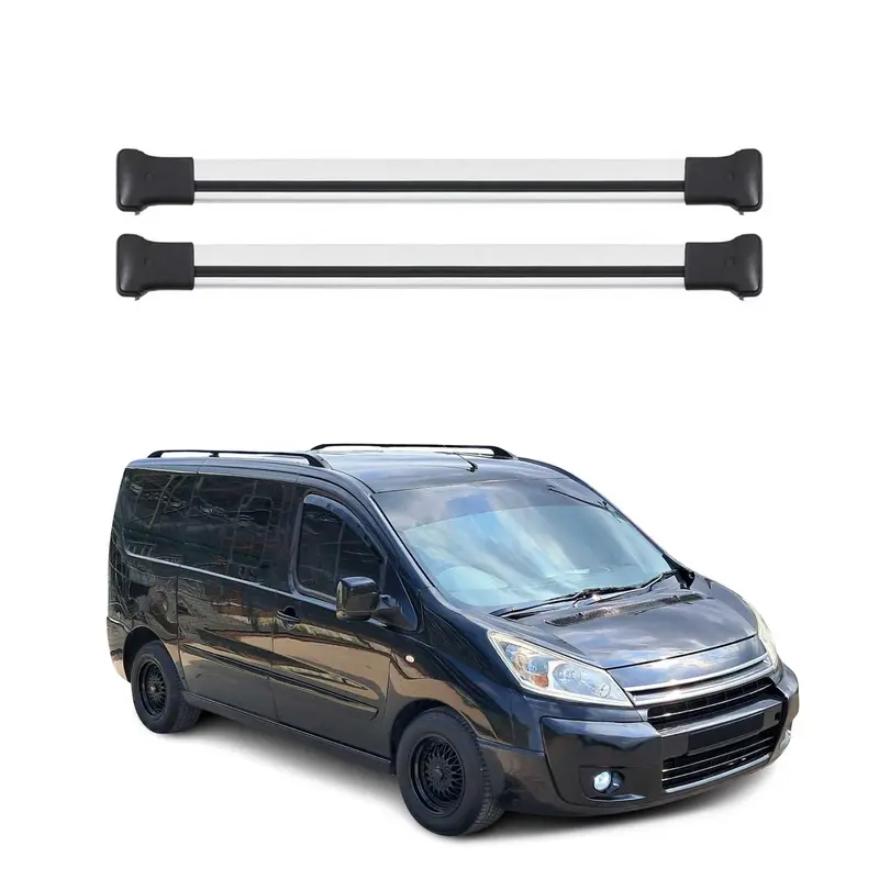 Barres de toit transversales pour Citroen Jumpy 2007-2017 Aluminium Gris 2Pcs