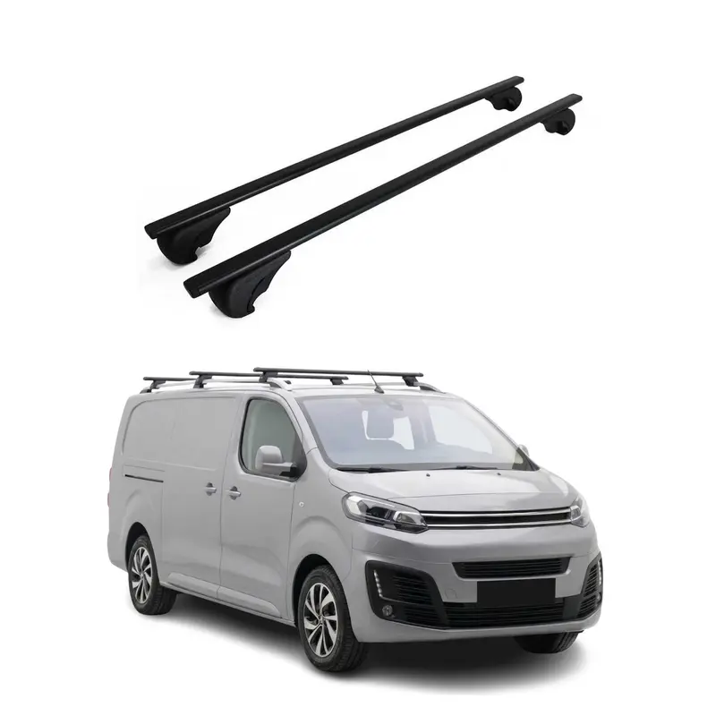 Barres de toit Transversales pour Citroen Jumpy 2016-2026 Acier Noir 2Pcs