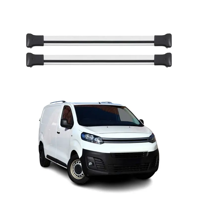 Barres de toit transversales pour Citroen Jumpy 2016-2026 Aluminium Gris