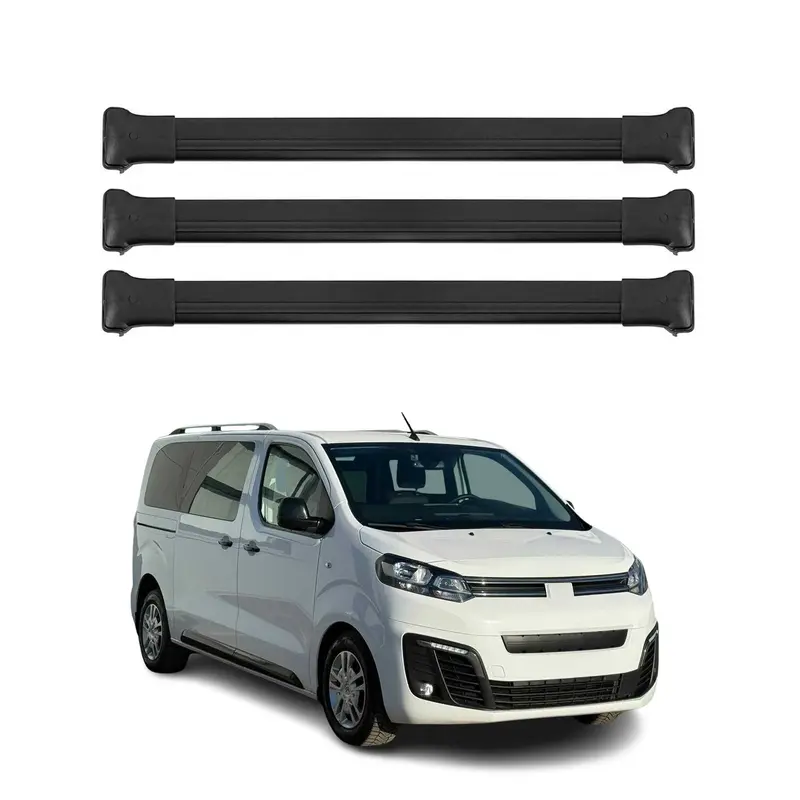 Barres de toit transversales pour Citroen Jumpy / SpaceTourer 2016-2026 Noir 3x