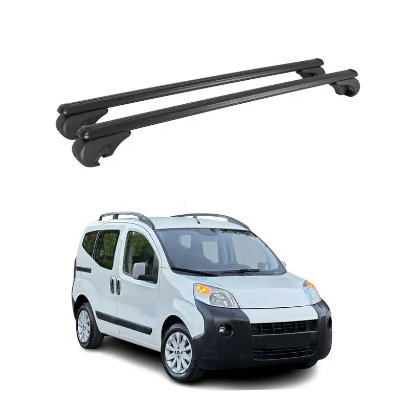 Barres de toit Transversales pour Citroen Nemo 2008-2017 TÜV Aluminium Noir 2Pcs