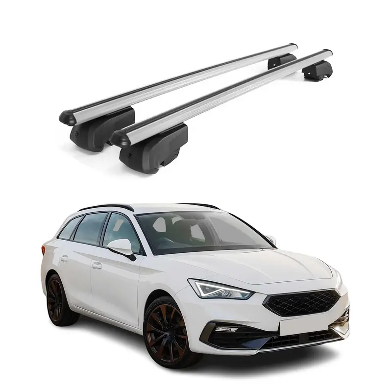 Barres de toit Transversales pour Cupra Leon ST 2020-2026 Aluminium Gris ABE