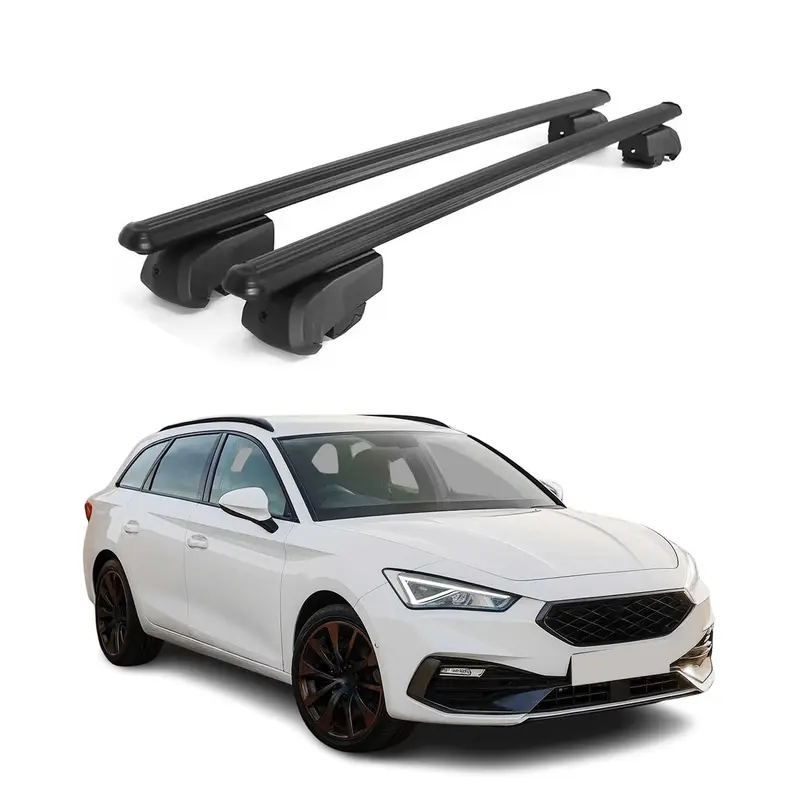 Barres de toit Transversales pour Cupra Leon ST 2020-2026 Aluminium Noir ABE