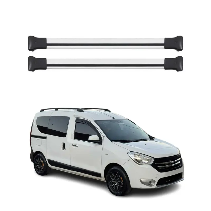 Barres de toit transversales pour Dacia Dokker 2012-2021 Aluminium Gris