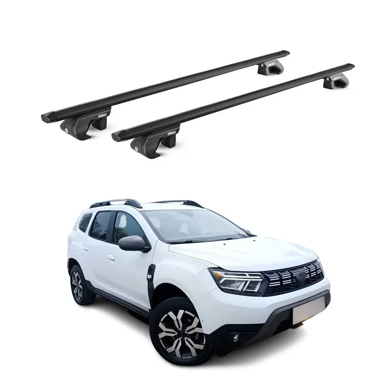Barres de Toit transversales pour Dacia Duster mk3 2024-2026 Aluminium Noir 2x