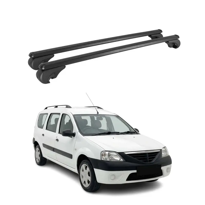 Barres de toit Transversales pour Dacia Logan MCV I 2006-2013 TÜV Alu Noir 2x