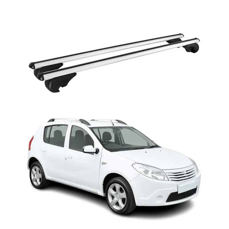 Barres de toit Transversales pour Dacia Sandero I 2008-2012 TÜV Alu Gris 2Pcs