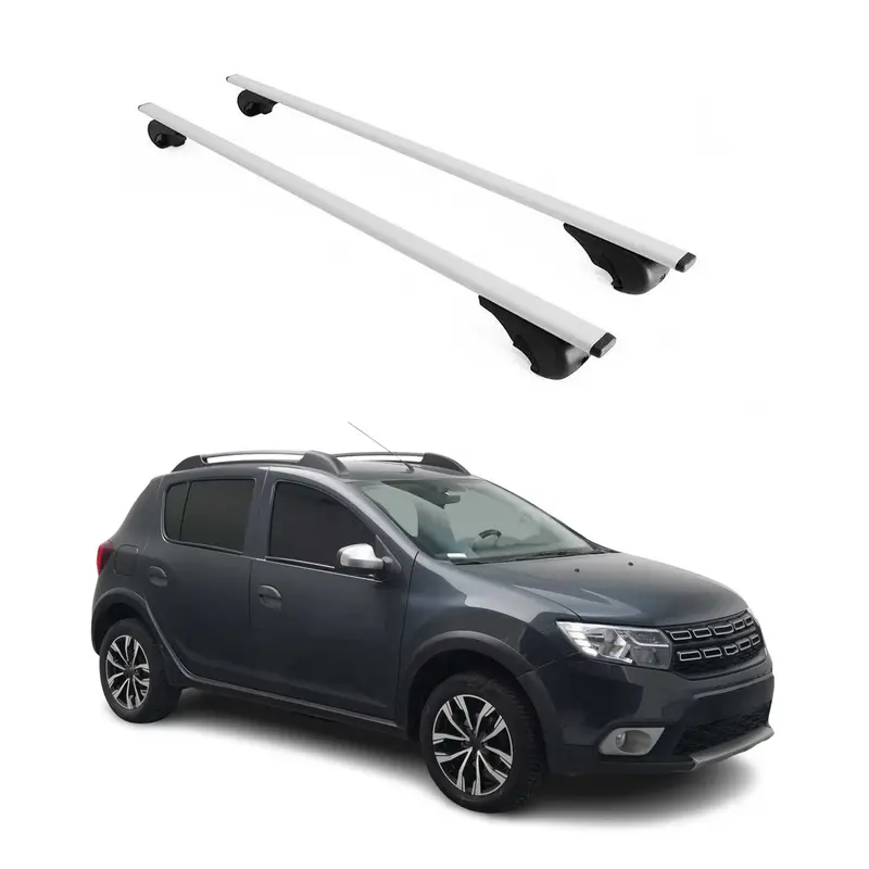 Barres de toit Transversales pour Dacia Sandero Stepway 2013-2020 Acier Argent