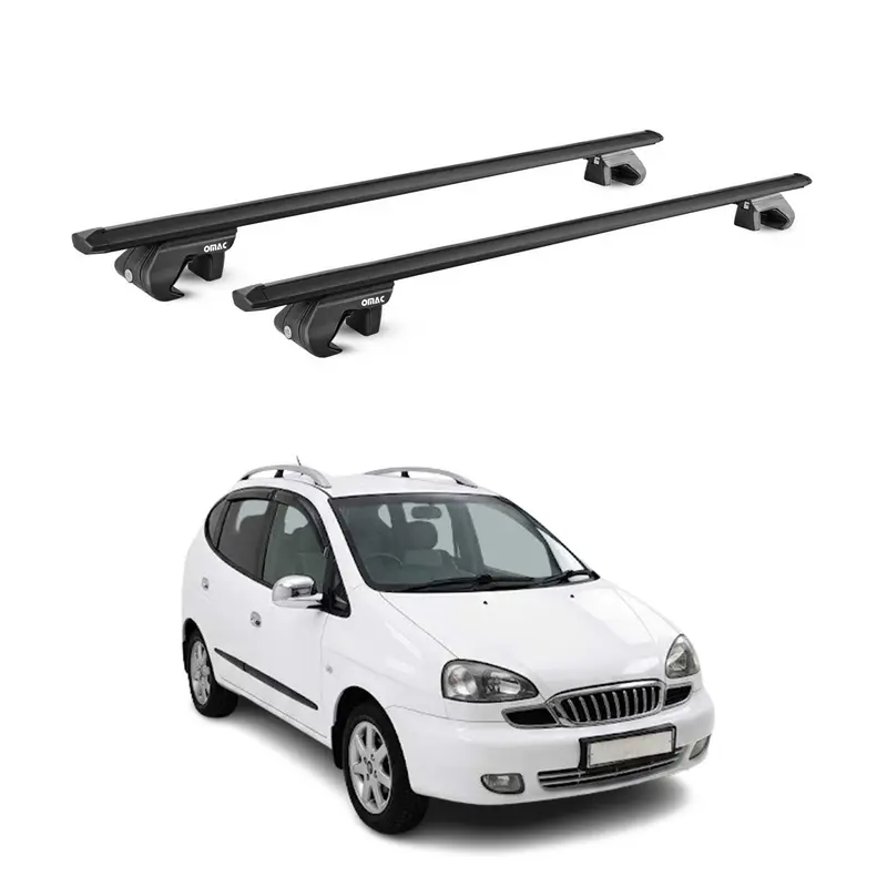 Barres de toit transversales pour Daewoo Tacuma 2000-2004 Pre-FL Alu Noir ABE