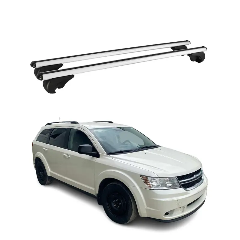 Barres de toit Transversales pour Dodge Journey 2008-2024 Aluminium Argent