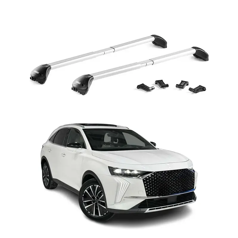 Barres de toit transversales pour DS 7 2018-2026 Aluminium Gris Argenté 2x ABE