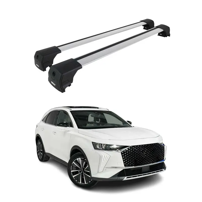Barres De Toit Transversales pour DS 7 Crossback / DS 7 2017-2026 Alu Gris 2Pcs