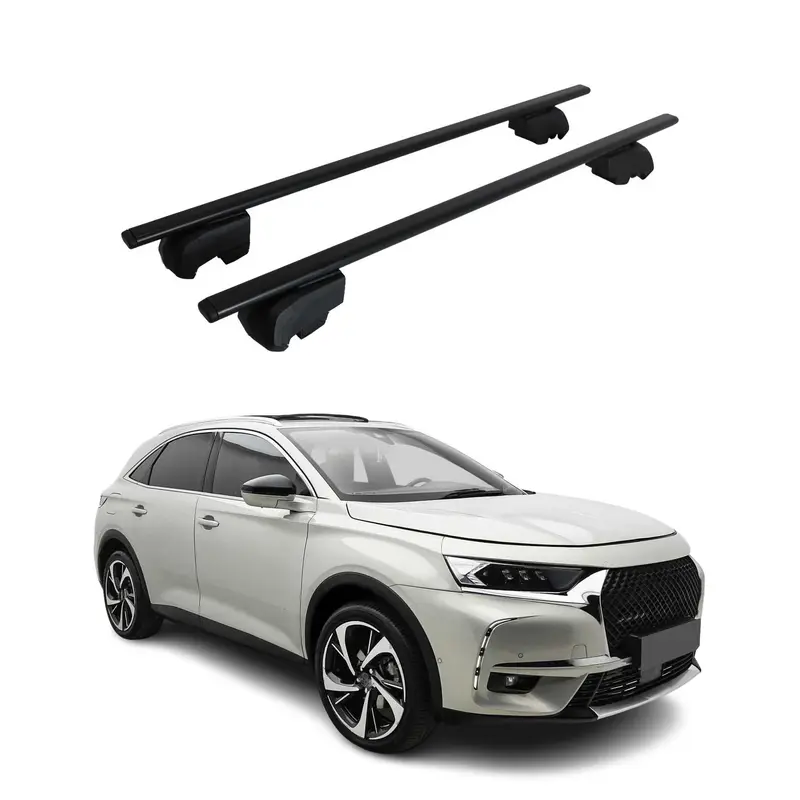 Barres de toit Transversales pour DS7 Crossback / DS 7 2017-2026 Acier Noir 2x