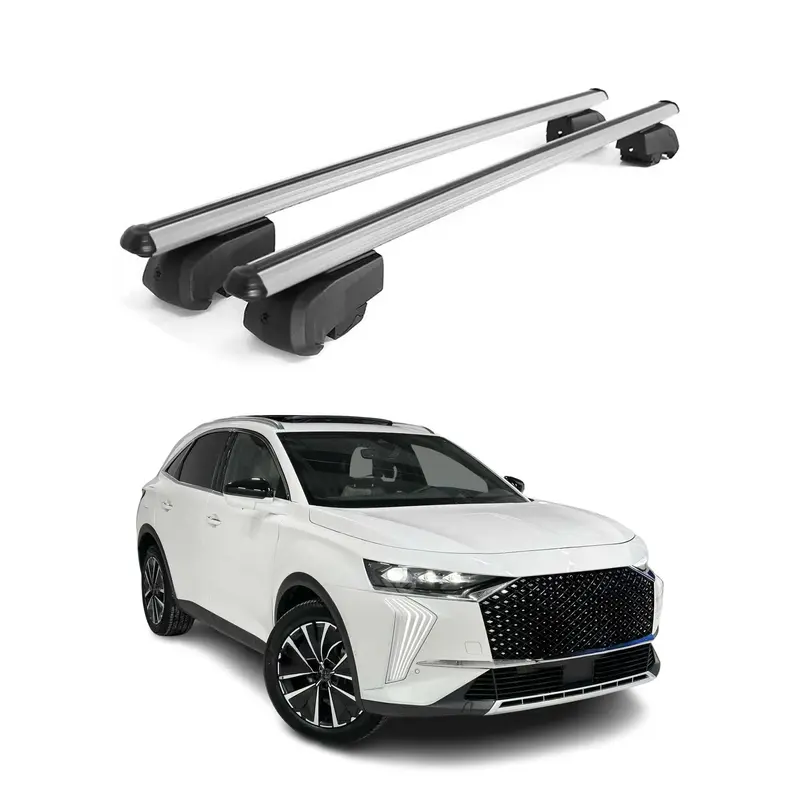 Barres de toit Transversales pour DS7 Crossback / DS 7 2017-2026 Aluminium Gris