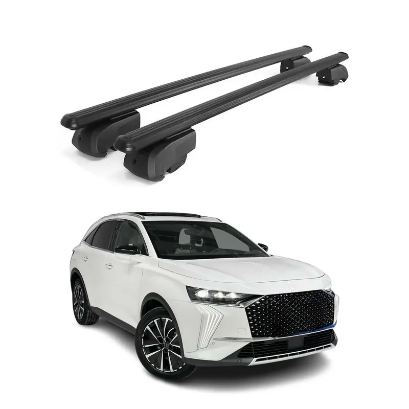 Barres de toit Transversales pour DS7 Crossback / DS 7 2017-2026 Aluminium Noir