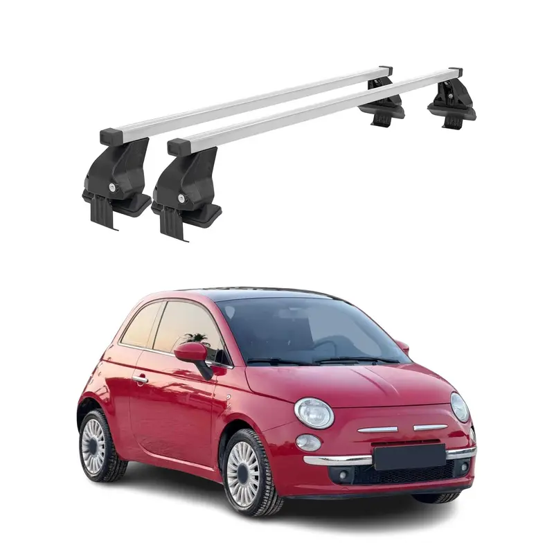 Barres de toit transversales pour Fiat 500 2007-2024 Acier Gris