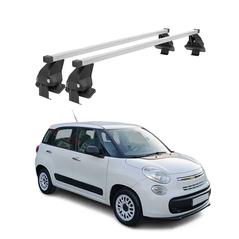 Barres de toit transversales pour Fiat 500L 2012-2024 Acier Gris