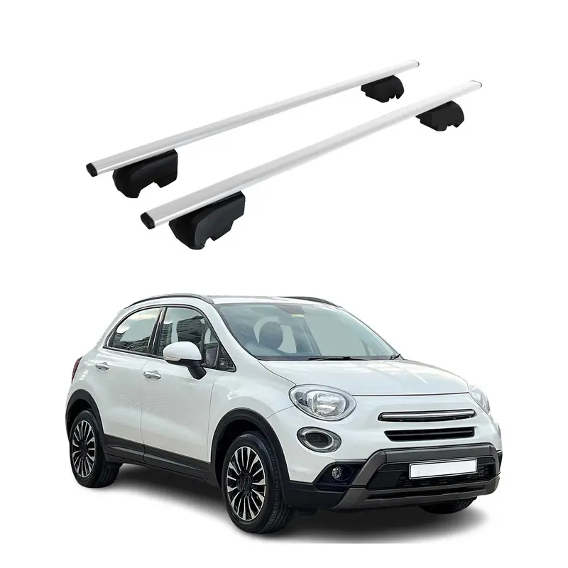 Barres de toit Transversales pour Fiat 500X 2014-2023 Acier Argent ABE