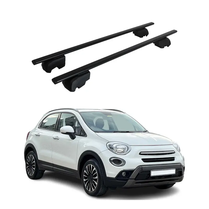 Barres de toit Transversales pour Fiat 500X 2014-2023 Acier Noir ABE