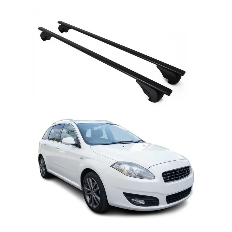 Barres de toit Transversales pour Fiat Croma 2005-2011 Break Acier Noir