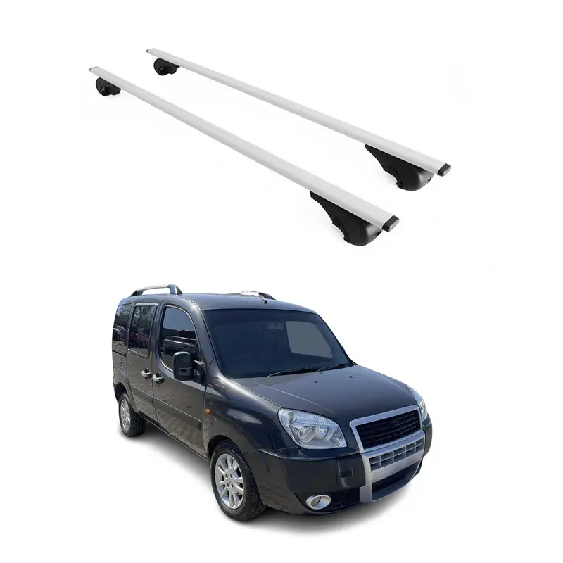 Barres de toit Transversales pour Fiat Doblo 2000-2009 Acier Argent