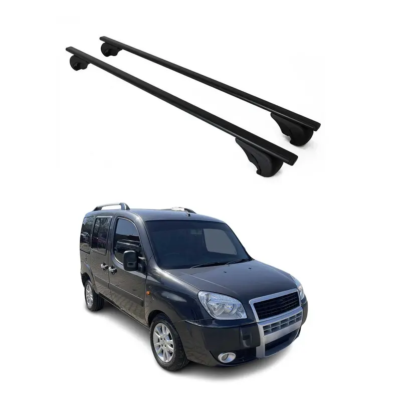 Barres de toit Transversales pour Fiat Doblo 2000-2009 Acier Noir