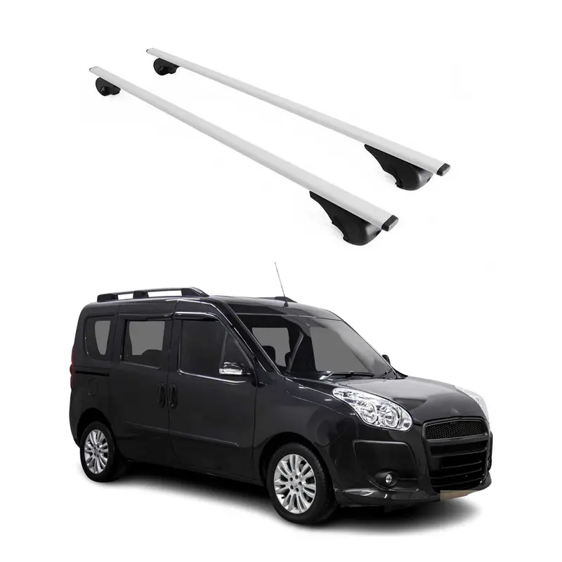 Barres de toit Transversales pour Fiat Doblo 2010-2021 Acier Argent