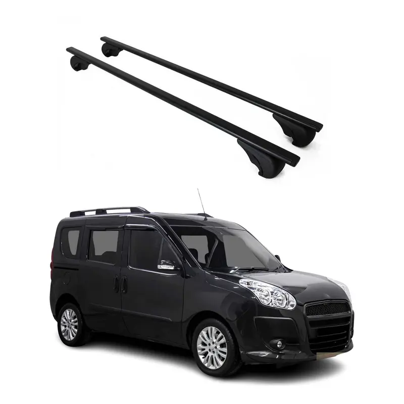 Barres de toit Transversales pour Fiat Doblo 2010-2021 Acier Noir