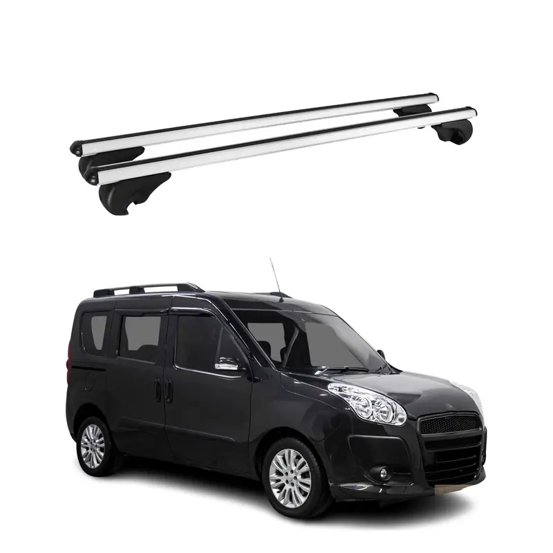 Barres de toit Transversales pour Fiat Doblo 2010-2021 Aluminium Argent