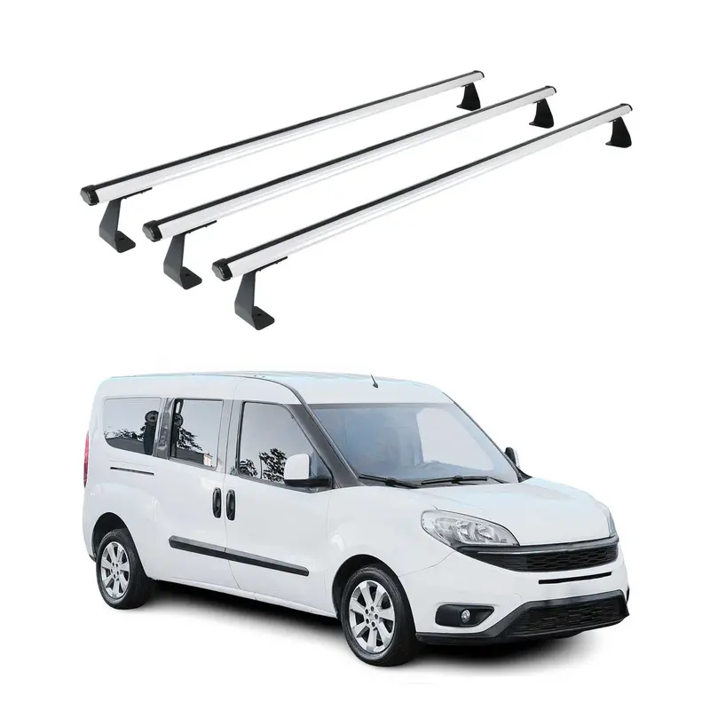 Barres de toit transversales pour Fiat Doblo 2010-2021 Aluminium Gris 3x